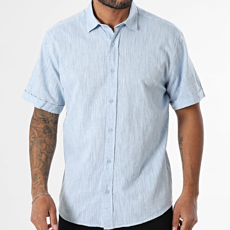 Armita - Chemise Manches Courtes Regular Fit 853 Bleu Clair Chiné