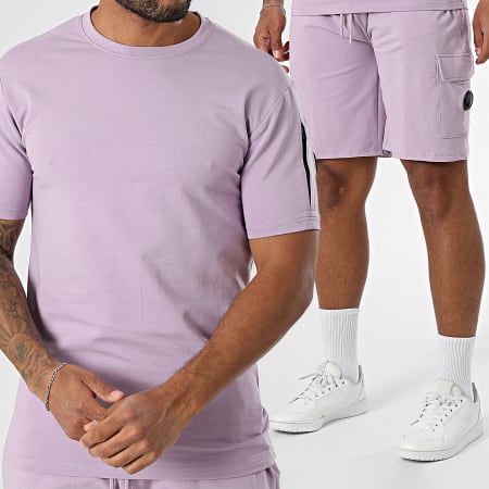 Black Industry - Ensemble Tee Shirt Oversize Et Short Jogging Lilas