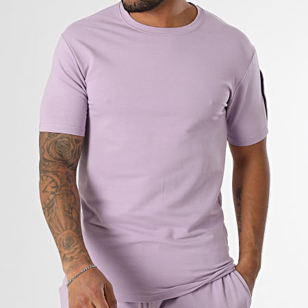 Black Industry - Ensemble Tee Shirt Oversize Et Short Jogging Lilas
