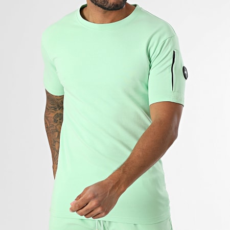 Black Industry - Ensemble Tee Shirt Oversize Et Short Jogging Vert Clair