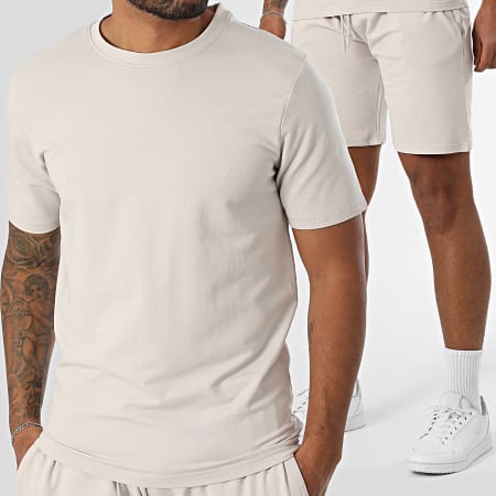 Black Industry - Ensemble Tee Shirt Oversize Et Short Jogging Beige
