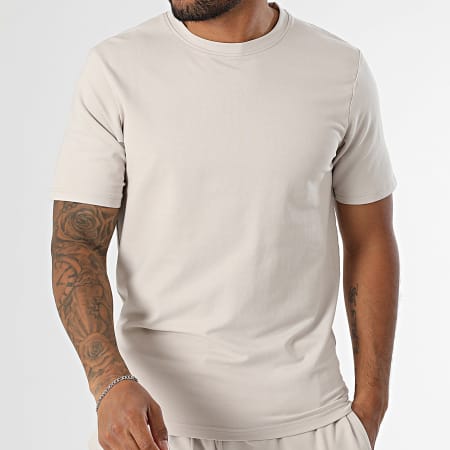 Black Industry - Ensemble Tee Shirt Oversize Et Short Jogging Beige
