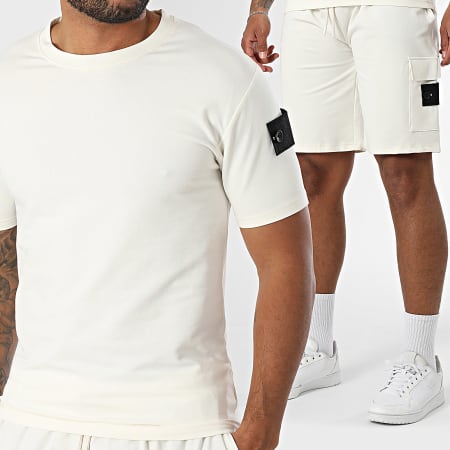 Black Industry - Ensemble Tee Shirt Et Short Jogging 009 Beige Clair