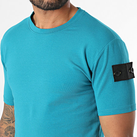 Black Industry - Ensemble Tee Shirt Et Short Jogging 009 Bleu Pétrole