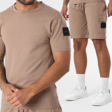 Black Industry - Ensemble Tee Shirt Et Short Jogging 009 Marron