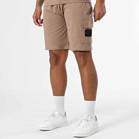 Black Industry - Ensemble Tee Shirt Et Short Jogging 009 Marron