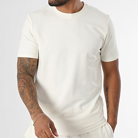 Black Industry - Ensemble Tee Shirt Oversize Et Short Jogging Beige Clair