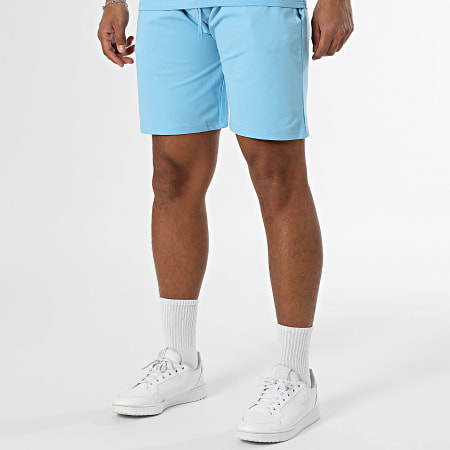 Black Industry - Ensemble Tee Shirt Oversize Et Short Jogging Bleu Clair