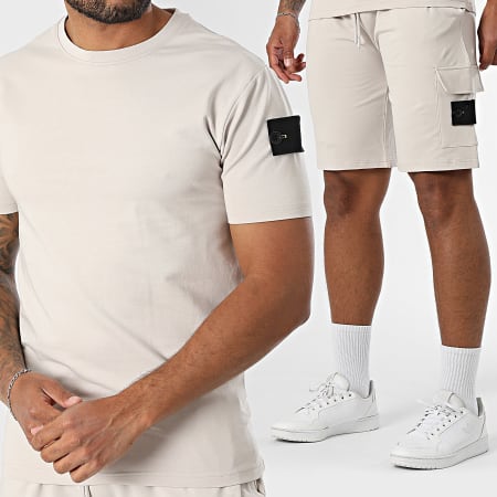 Black Industry - Ensemble Tee Shirt Et Short Jogging 009 Beige