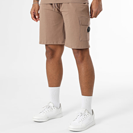 Black Industry - Ensemble Tee Shirt Oversize Et Short Jogging Marron
