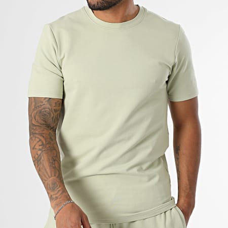 Black Industry - Ensemble Tee Shirt Oversize Et Short Jogging Vert Kaki Clair