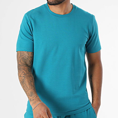 Black Industry - Ensemble Tee Shirt Oversize Et Short Jogging Bleu Pétrole