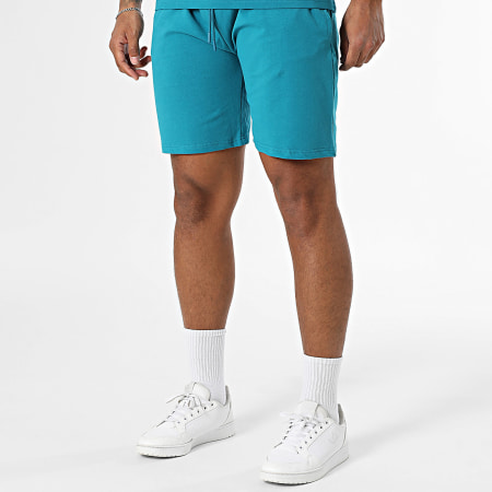 Black Industry - Ensemble Tee Shirt Oversize Et Short Jogging Bleu Pétrole