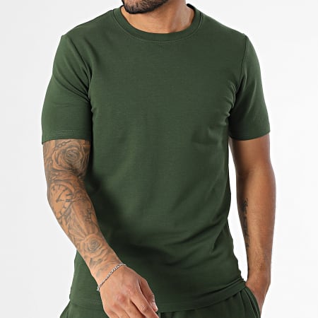 Black Industry - Ensemble Tee Shirt Oversize Et Short Jogging Vert Kaki