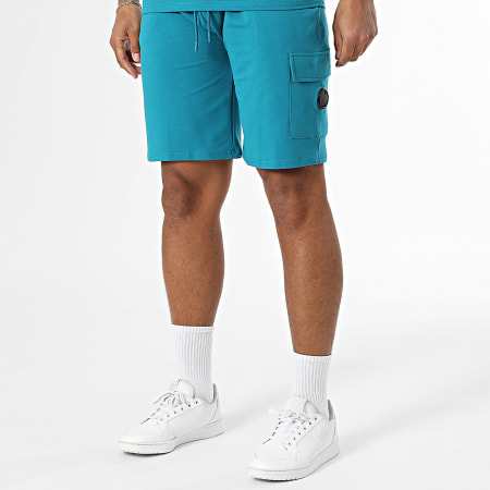 Black Industry - Ensemble Tee Shirt Oversize Et Short Jogging Bleu Pétrole