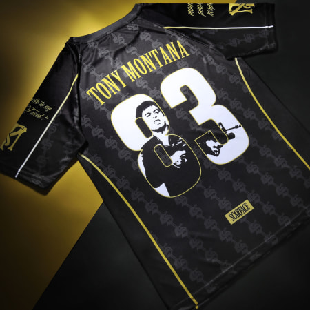 Scarface - Maillot Jersey World Is Yours Noir Doré