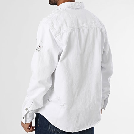 Uniplay - 888 Camicia da lavoro in jeans bianca