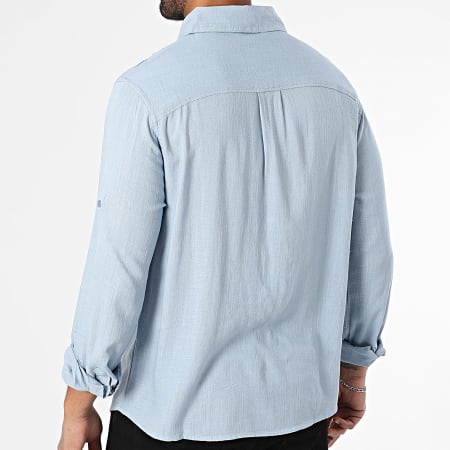 Paname Brothers - Chemise Manches Longues Lino Bleu Clair