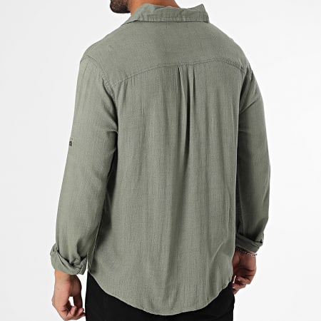 Paname Brothers - Chemise Manches Longues Lino Vert Kaki