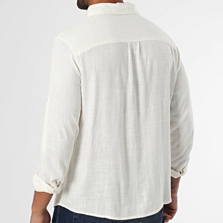 Paname Brothers - Chemise Manches Longues Lino Beige Clair