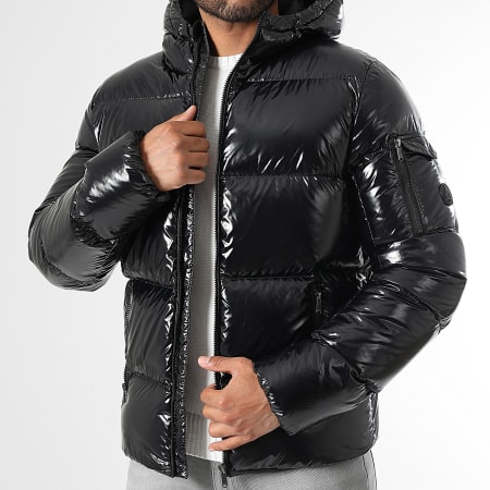 JOTT Doudoune Capuche Zippée Java Laquee Noir