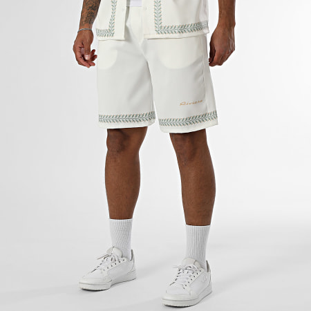 KZR - Ensemble Chemise Manches Courtes Et Short Jogging 191 Beige Clair Vert Clair