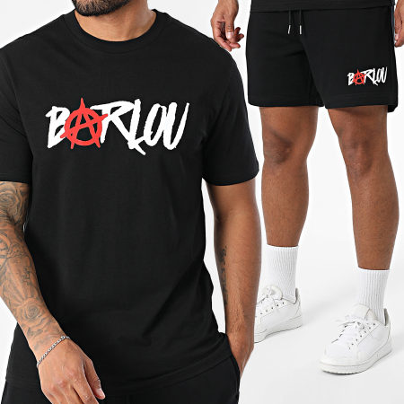 Seth Gueko - Conjunto de camiseta y pantalón corto Barlou Scribble Sand Negro