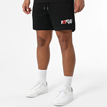 Seth Gueko - Conjunto de camiseta y pantalón corto Barlou Scribble Sand Negro