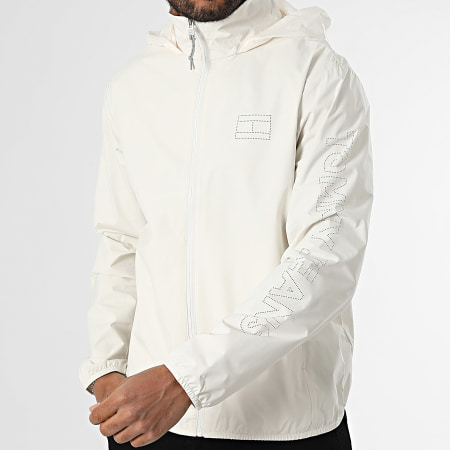 Tommy Jeans - Coupe-Vent Capuche Zippé Perforated Logo 1680 Beige Clair