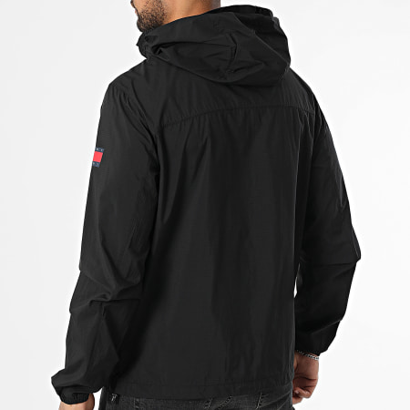 Tommy Jeans - Coupe-Vent Zippé Capuche 1669 Noir Réfléchissant