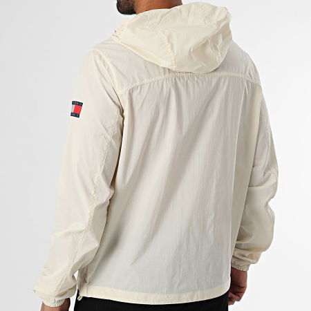 Tommy Jeans - Coupe-Vent Zippé Capuche 1669 Beige Réfléchissant