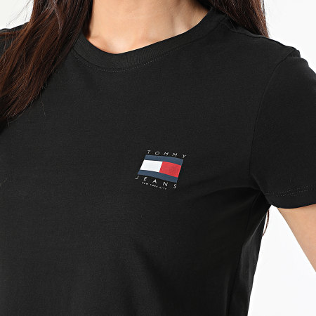 Tommy Jeans - Tee Shirt Femme Flag 1423 Noir