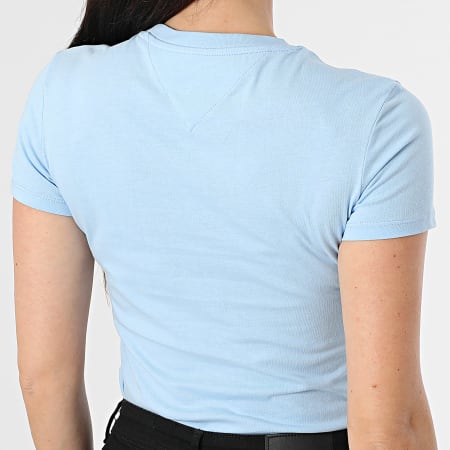 Tommy Jeans - Tee Shirt Femme Linear 1164 Bleu Clair