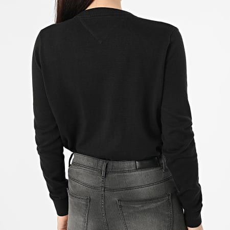 Tommy Jeans - Pull Col V Femme Essential 9888 Noir