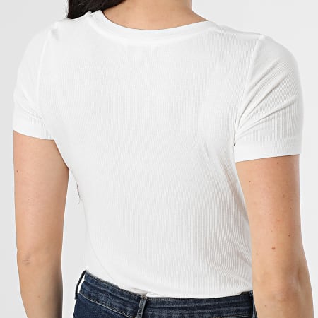 Tommy Jeans - Tee Shirt Femme Soft Rib Essential 0916 Blanc
