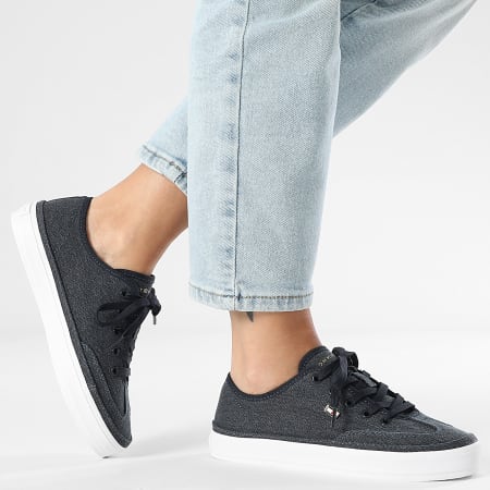 Tommy Hilfiger - Baskets Femme Washed Canvas Vulc 8894 Space Blue