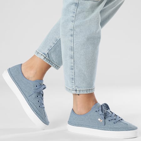 Tommy Hilfiger - Baskets Femme Washed Canvas Vulc 8894 Brisk Blue