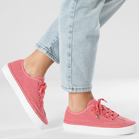 Tommy Hilfiger - Baskets Femme Washed Canvas Vulc 8894 Washed Cherry