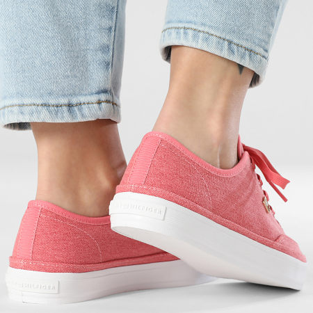 Tommy Hilfiger - Baskets Femme Washed Canvas Vulc 8894 Washed Cherry