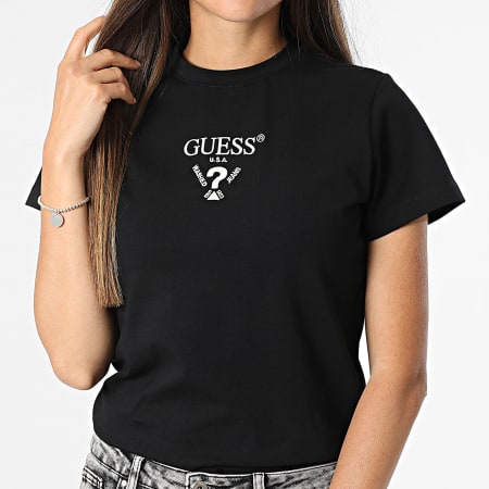 Guess Jeans Guess T Shirt Zwart Strak American Tradition T-shirt