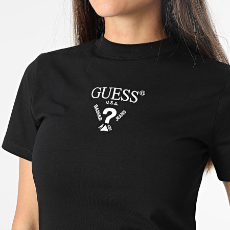 Guess - Robe Tee Shirt Femme V4YK02-KCDH1 Noir Blanc