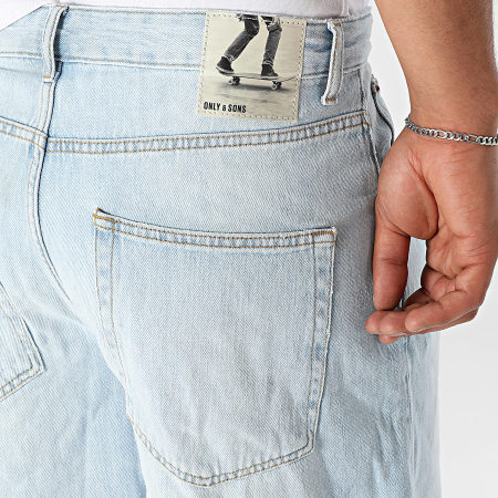 Only And Sons - Short Jean Carl Balloon Bleu Denim