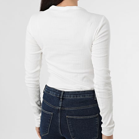 Only - Tee Shirt Manches Longues Femme Ava Blanc