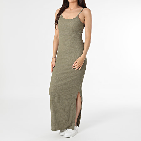 Only - Dames Lange Tank Jurk Udino Khaki Groen