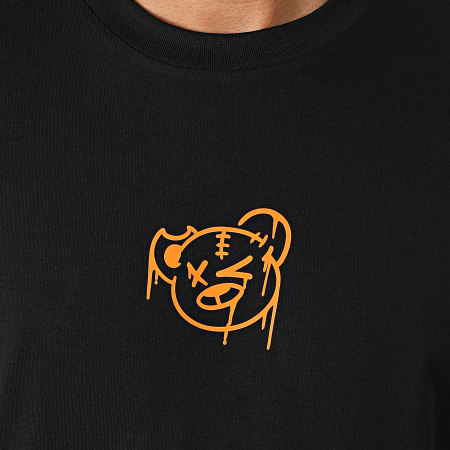 Sale Môme Paris - Ensemble Tee Shirt Et Short Jogging Nounours Dripping Graffiti Noir Orange