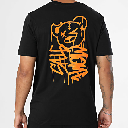 Sale Môme Paris - Ensemble Tee Shirt Et Short Jogging Nounours Dripping Graffiti Noir Orange