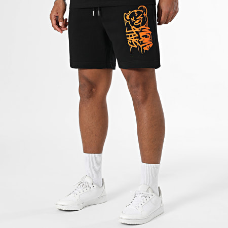 Sale Môme Paris - Ensemble Tee Shirt Et Short Jogging Nounours Dripping Graffiti Noir Orange
