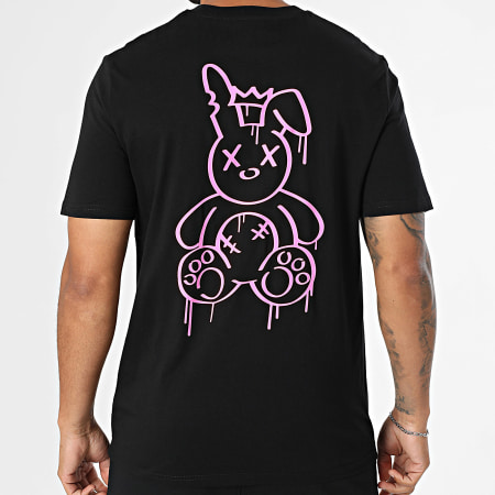 Sale Môme Paris - Ensemble Tee Shirt Et Short Jogging Lapin King Noir Rose Fluo