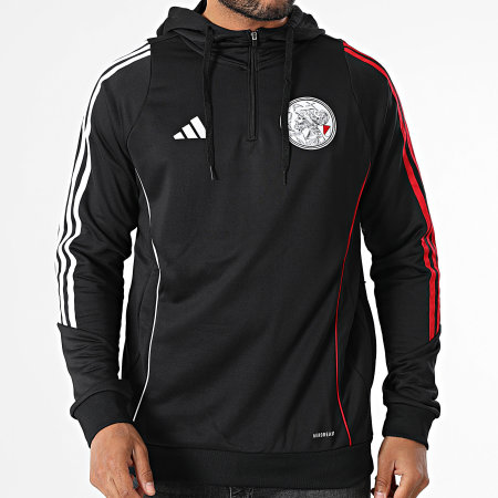 Adidas Performance - Ajax Stripe Hoodie JZ8008 Negro Blanco Rojo
