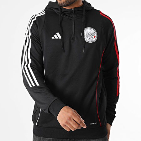 Adidas Performance - Ajax Stripe Hoodie JZ8008 Negro Blanco Rojo